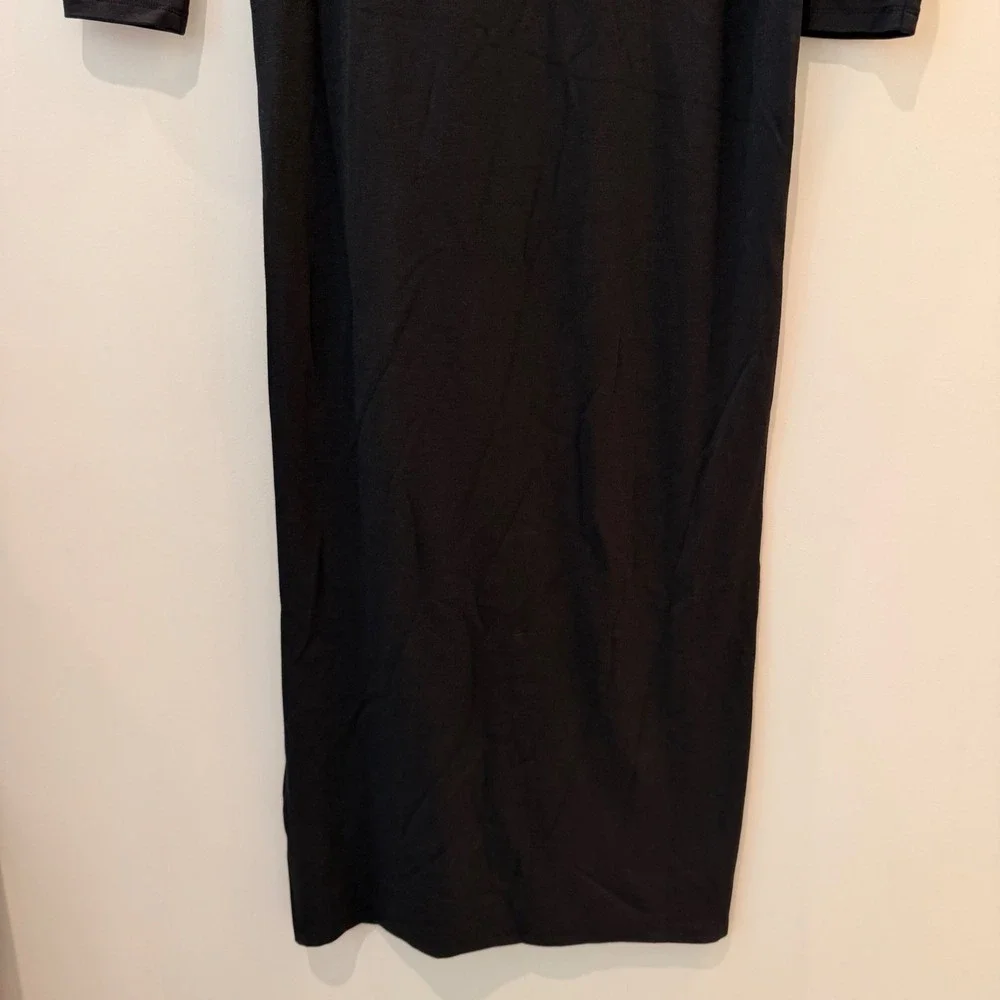 Quince Jersey Long Sleeve Maxi Dress Date Resort Vacation Trip True Black XS NWT